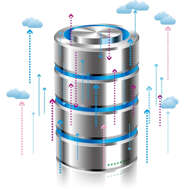 Concept de conception de cloud computing et de mise en réseau, conception de concept de partage de données.