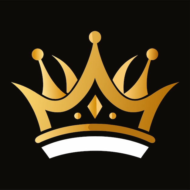 Le concept de conception du logo de la couronne royale dorée