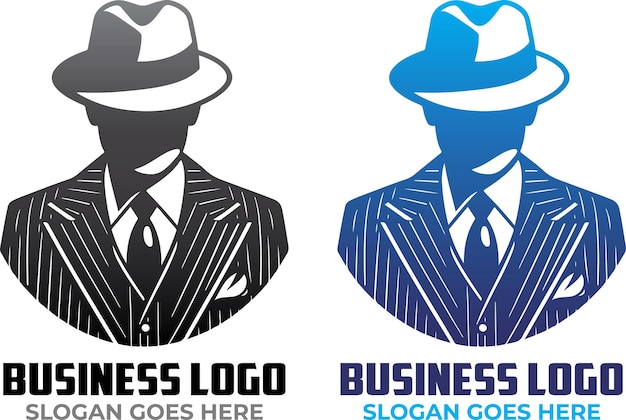 Concept de conception du logo du gangster de la mafia