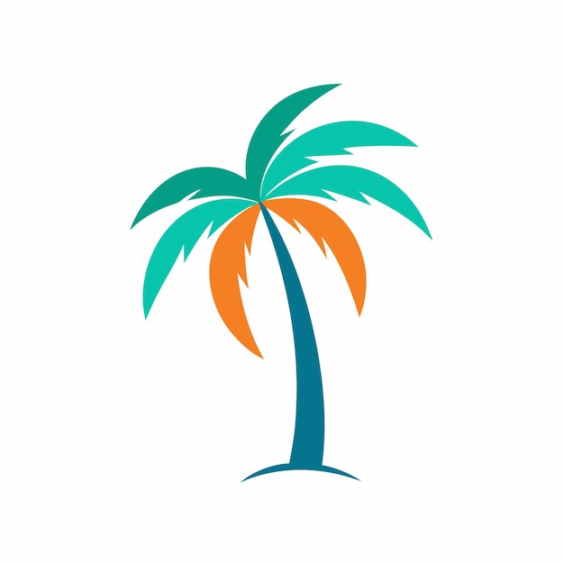 concept de conception du logo du palmier à coco