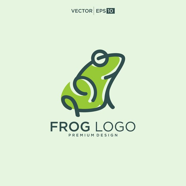 Vecteur concept de conception du logo de la grenouille conception simple du logo de la silhouette de la grenouille