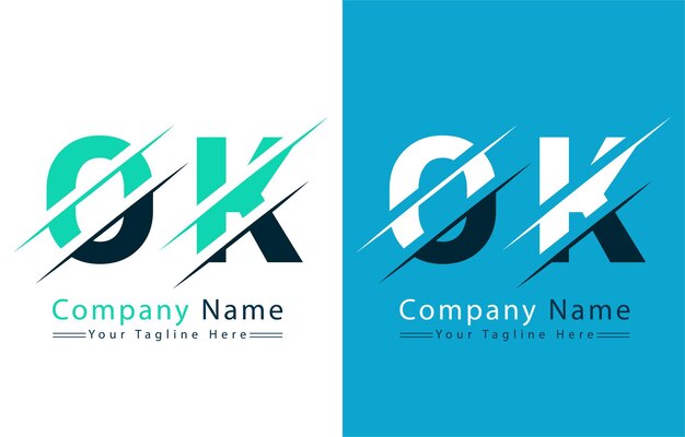 Le Concept De Conception Du Logo Ok Letter L'illustration Du Logo Vectoriel