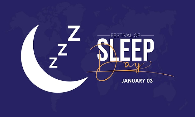 Concept de conception d'illustration vectorielle du Festival of Sleep Day observé le 3 janvier