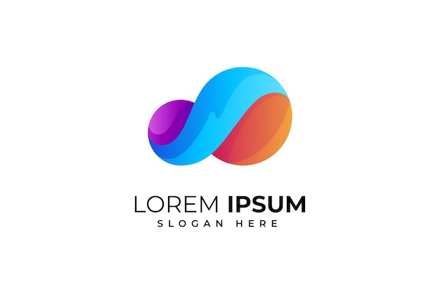 Concept de conception de logo 3D moderne et simple dans le nuage
