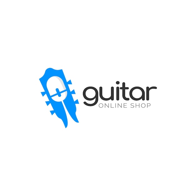 Concept de conception de logo de boutique en ligne de musique Illustrations de guitare