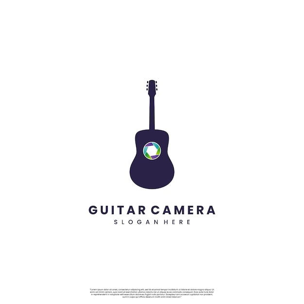 Concept de conception de logo de capture de guitare