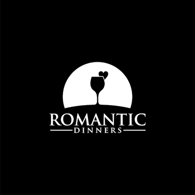 Concept De Conception De Logo De Dîner Romantique