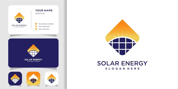 Vecteur concept de conception de logo d'énergie solaire vecteur premium