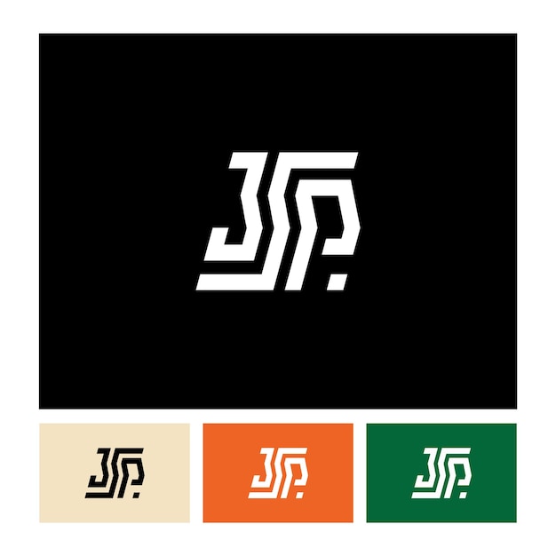 Vecteur concept de conception de logo d'entreprise et minimaliste pour l'abréviation jsp