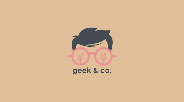 Concept de conception de logo Geek Modèle de logo Geek vectoriel dans un style de conception de couleur plate