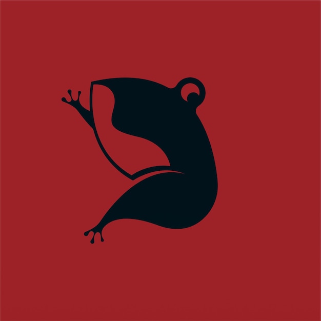 Vecteur concept de conception de logo de grenouille modèle de logo de silhouette de grenouille simple