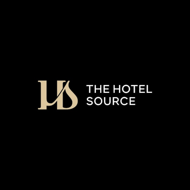 Vecteur concept de conception de logo de luxe lettre hs