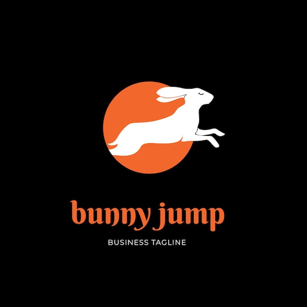 Concept De Conception De Logo De Saut De Lapin