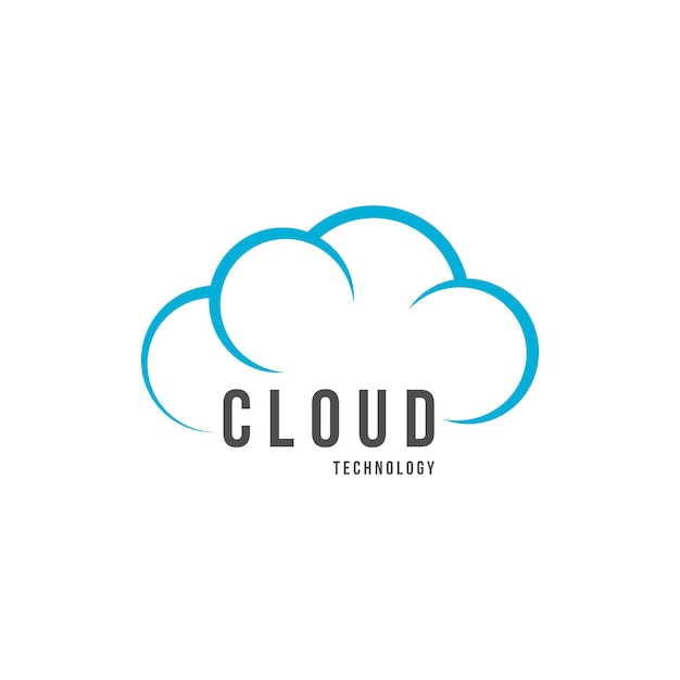 concept de conception de logo simple pour le cloud computing