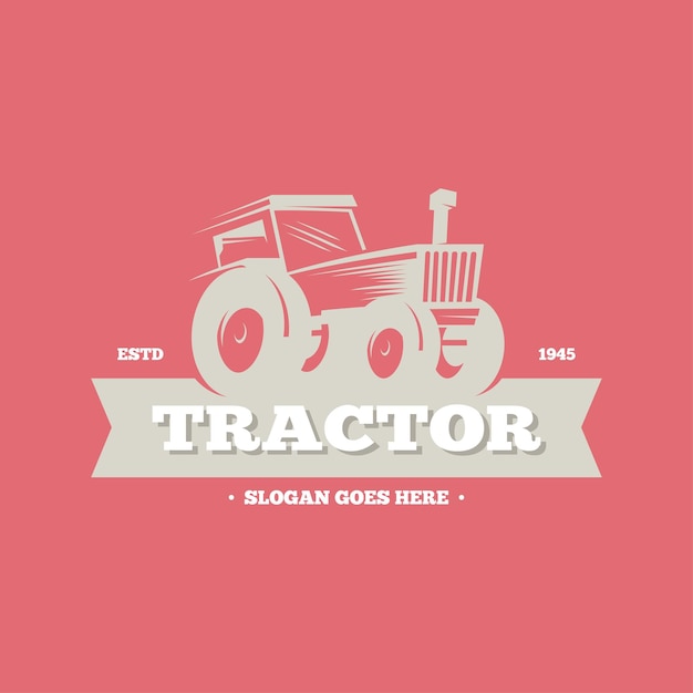 Vecteur concept de conception de logo de tracteur pour le logo de l'entreprise dans le secteur agroalimentaire logo de véhicule pour le labour des rizières et des champs