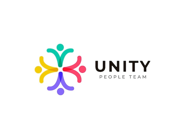 Concept De Conception De Logo De Travail D'équipe De Personnes De L'unité