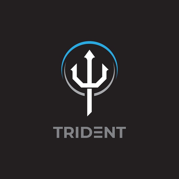 Vecteur concept de conception de logo trident