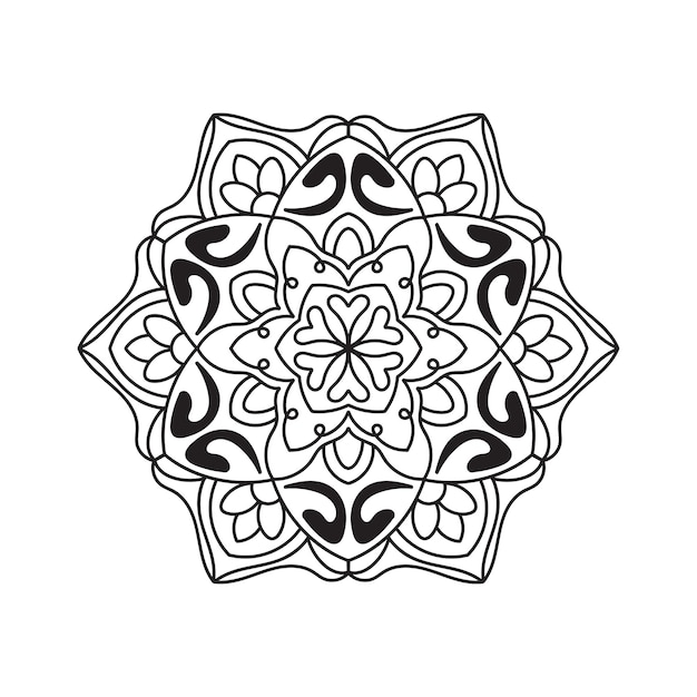 Concept de conception de mandala noir et blanc