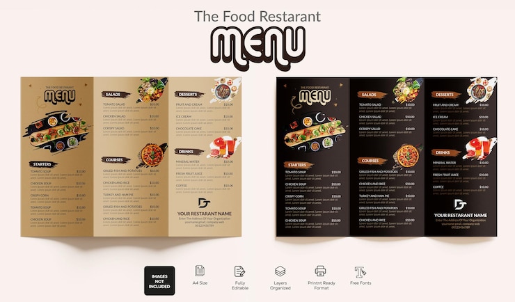 Vecteur concept de conception de modèle de menu alimentaire vectoriel