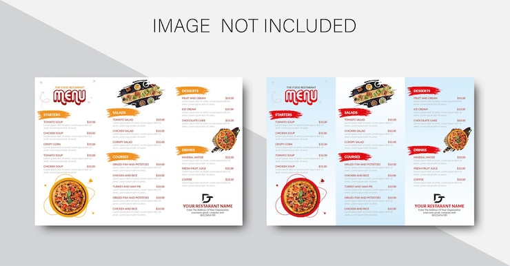 Concept de conception de modèle de menu alimentaire vectoriel