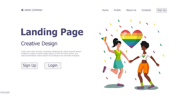 Concept De Conception De Page De Destination Du Site Web De La Communauté Lgbt