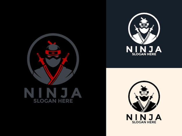 Le concept de conception vectorielle du logo Ninja moderne Le modèle de conception du logo Ninza