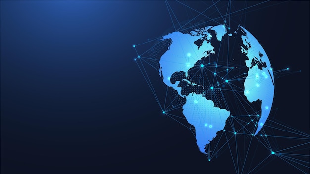Concept de connexion au réseau mondial Visualisation de grandes données Technologie Internet Science des affaires