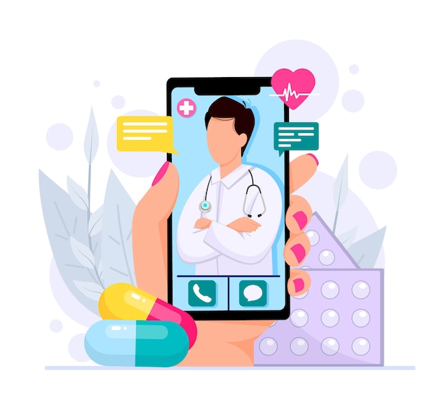 Concept De Consultations Médicales En Ligne