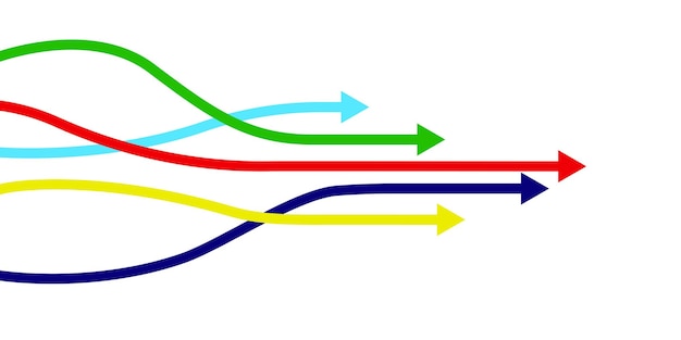 Concept de coopération commerciale groupe de direction unique de flèches vers le haut Illustration vectorielle isolée sur fond blanc