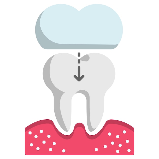 Concept de couronne ou de capuchon dentaire Restauration des dents traitées par endodontie conception d'icône vectorielle Dentisterie