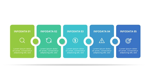 Concept Créatif Pour L'infographie Avec 5 étapes Options Pièces Ou Processus Visualisation Des Données D'entreprise