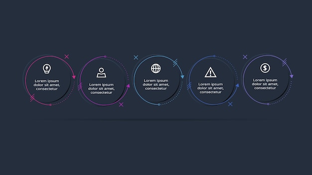 Concept Créatif Pour Infographie Avec étapes Options Pièces Ou Processus