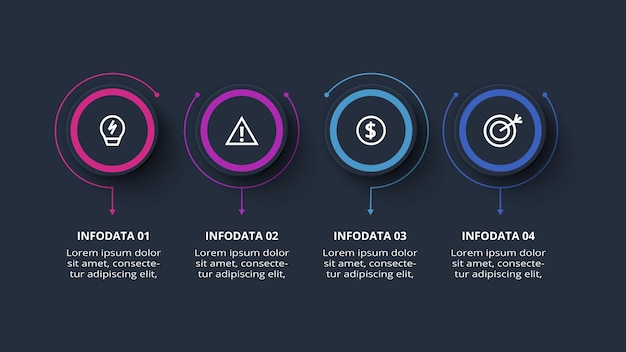 Concept créatif pour infographie avec étapes options pièces ou processus