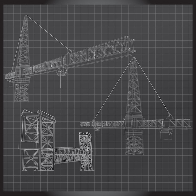 Concept de croquis de vecteur de bâtiment de construction