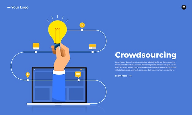 Concept De Crowdsourcing. Illustrer.