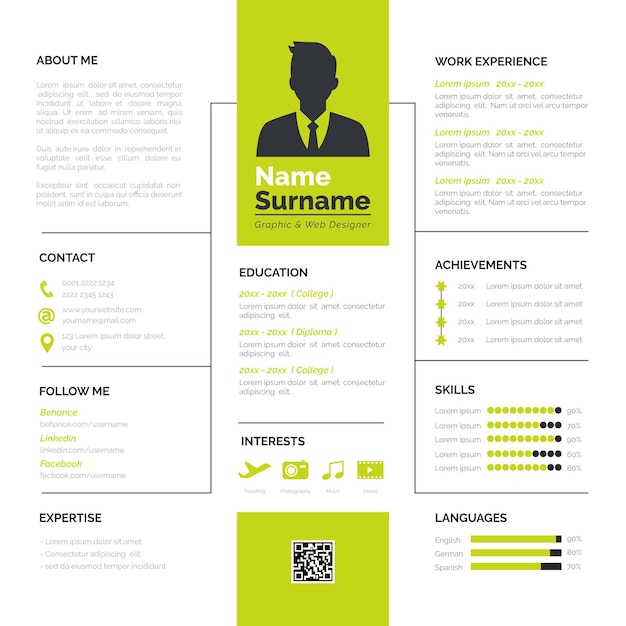 Vecteur concept de curriculum vitae en ligne