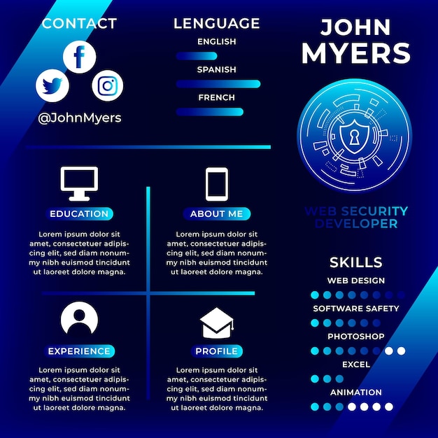 Concept de CV en ligne