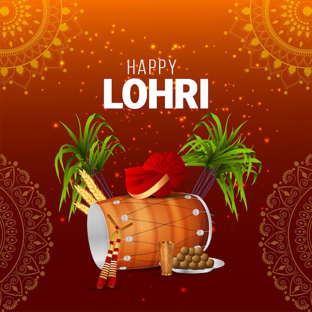 Concept De Design Créatif De Carte De Célébration Heureuse Lohri