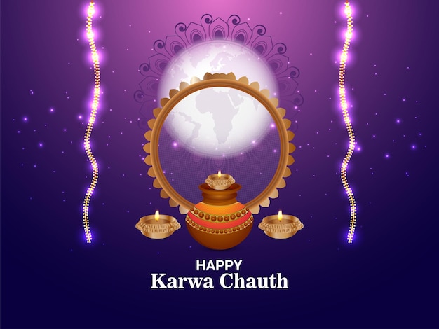 Concept De Design Créatif De Fond Heureux Karwa Chauth