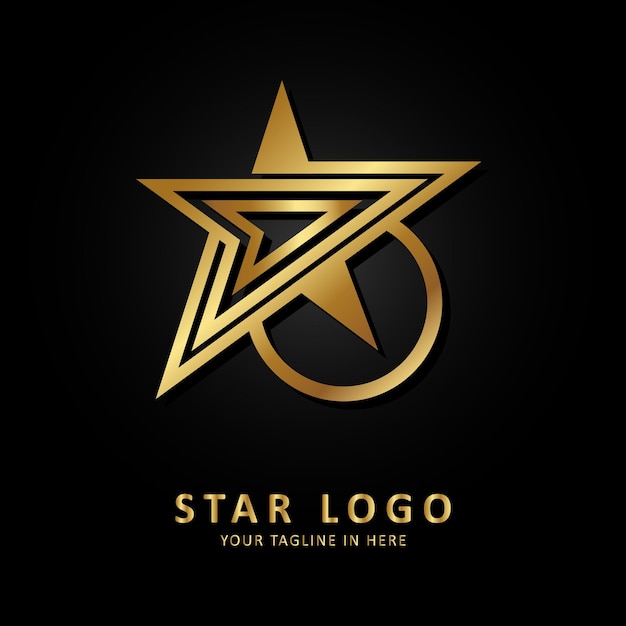 Vecteur concept de design élégant de logo étoile d'or moderne