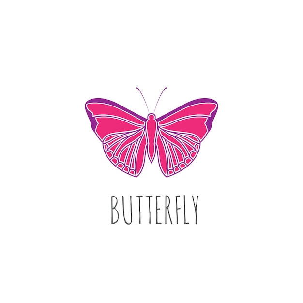 Concept de design graphique de logo de papillon. Élément papillon modifiable, peut être utilisé comme logotype, icône, modèle sur le Web et imprimé