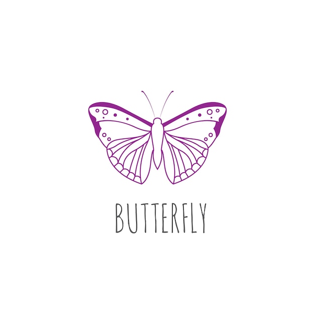 Concept de design graphique de logo de papillon. Élément papillon modifiable, peut être utilisé comme logotype, icône, modèle sur le Web et imprimé