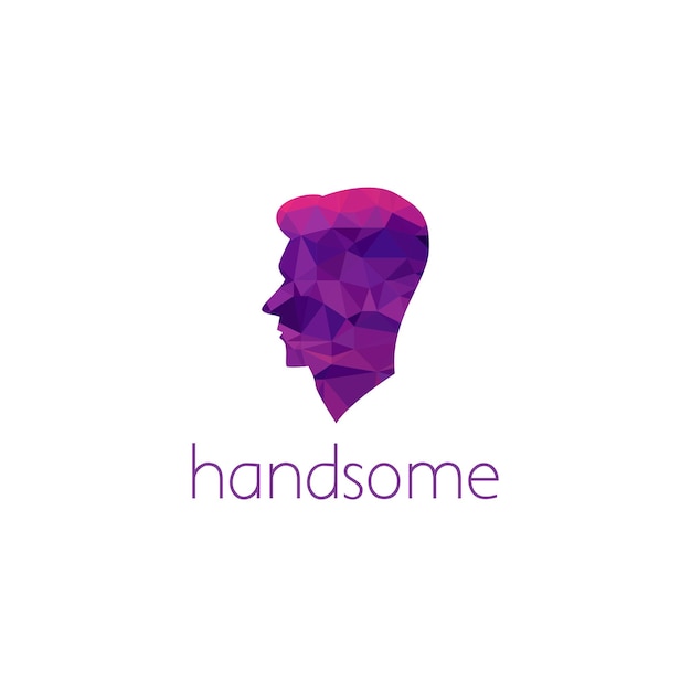 Concept de design graphique de logo de profil homme. Élément de profil d'homme modifiable, peut être utilisé comme logo, icône, modèle sur le Web et imprimé