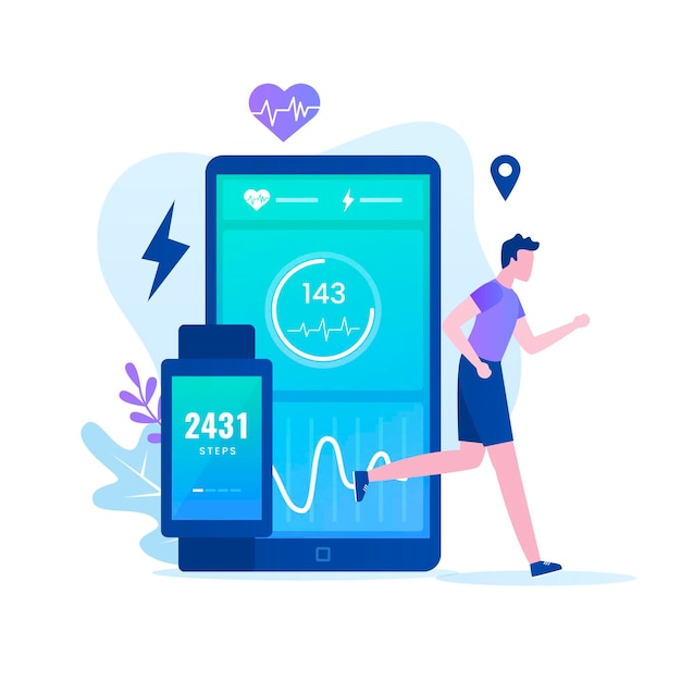 concept de design illustration sport et fitness tracker