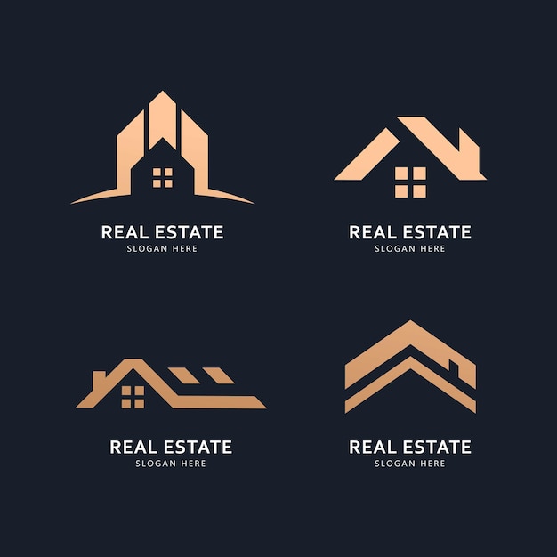 Vecteur concept de design immobilier logo et icône