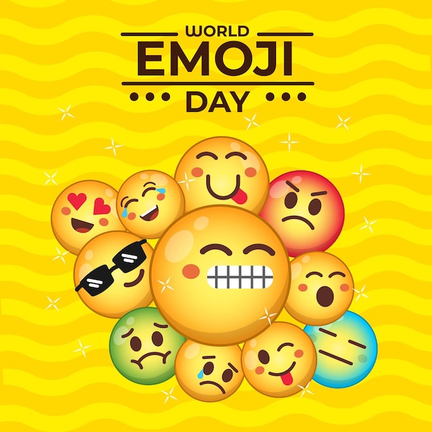 Concept de design de la journée internationale des emoji