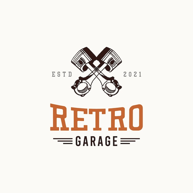 Concept De Design De Logo Garage Rétro