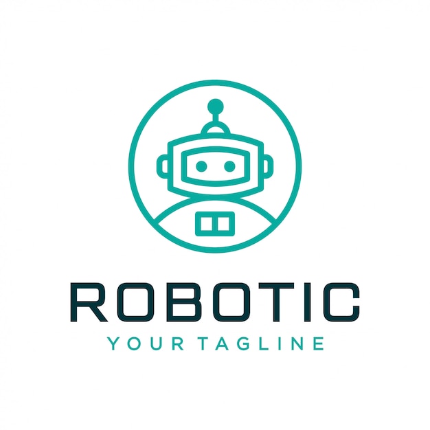 Vecteur concept de design de logo robot. logo robotique universel.