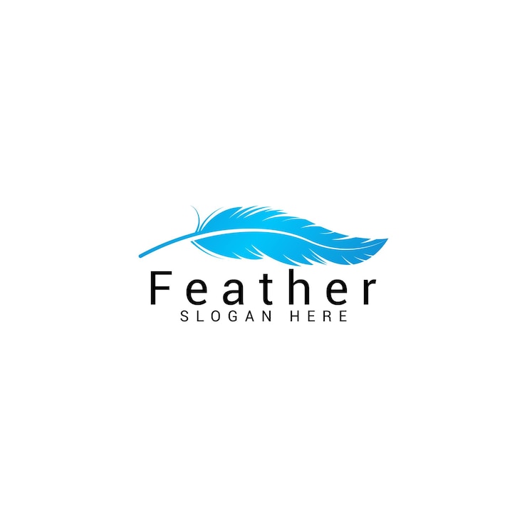 Vecteur concept de design de luxe logo plume d'autruche