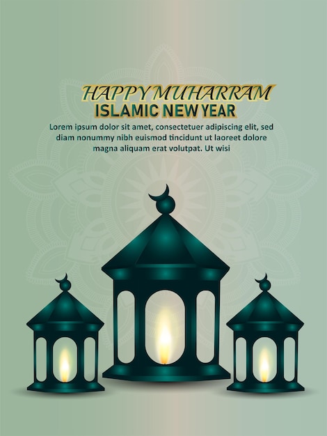 Concept De Design Plat De Joyeux Nouvel An Islamique Muharram
